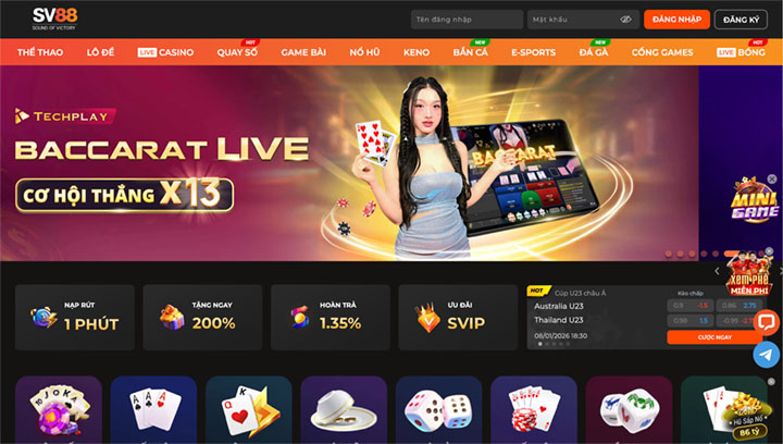 SV88 – Nhà cái cá cược toàn diện top đầu thị trường Châu Á